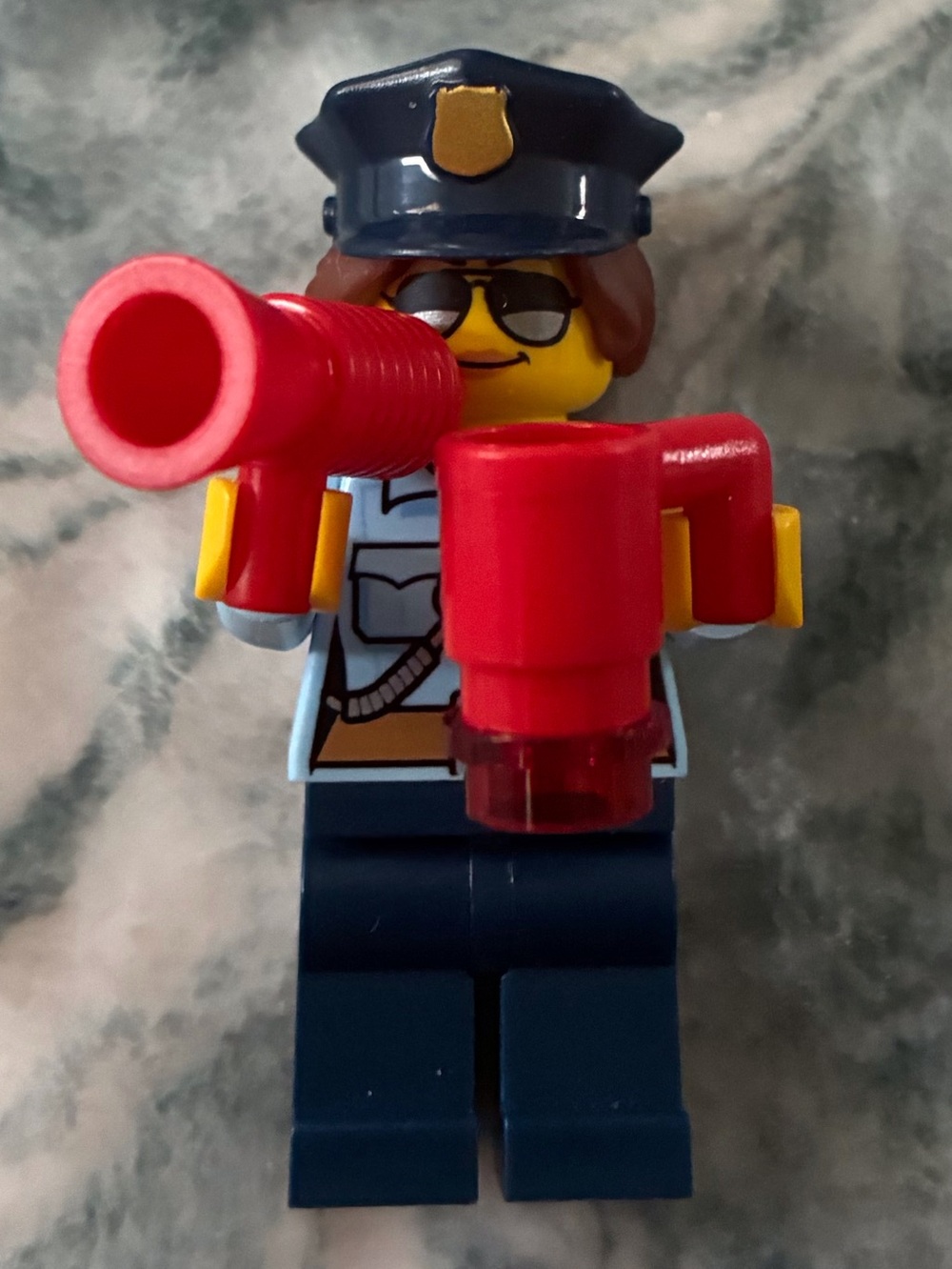 Police Officer Building Minifigure - Blue and Red Kids Toy